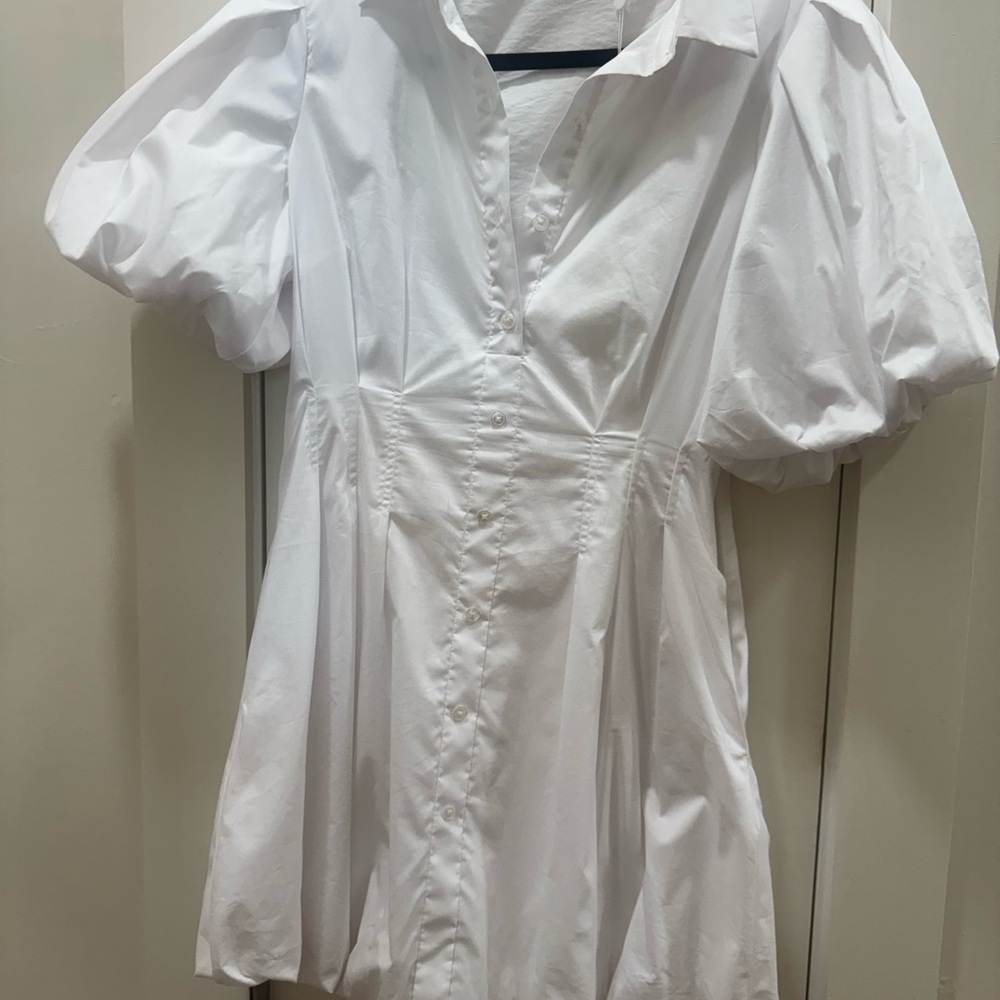 Jonathan Simkhai White Puff Sleeve Blouse